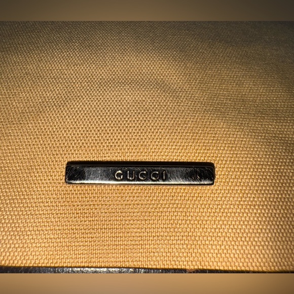 Gucci Vintage khaki brown canvas and leather trim web detail hobo. - Picture 6 of 15